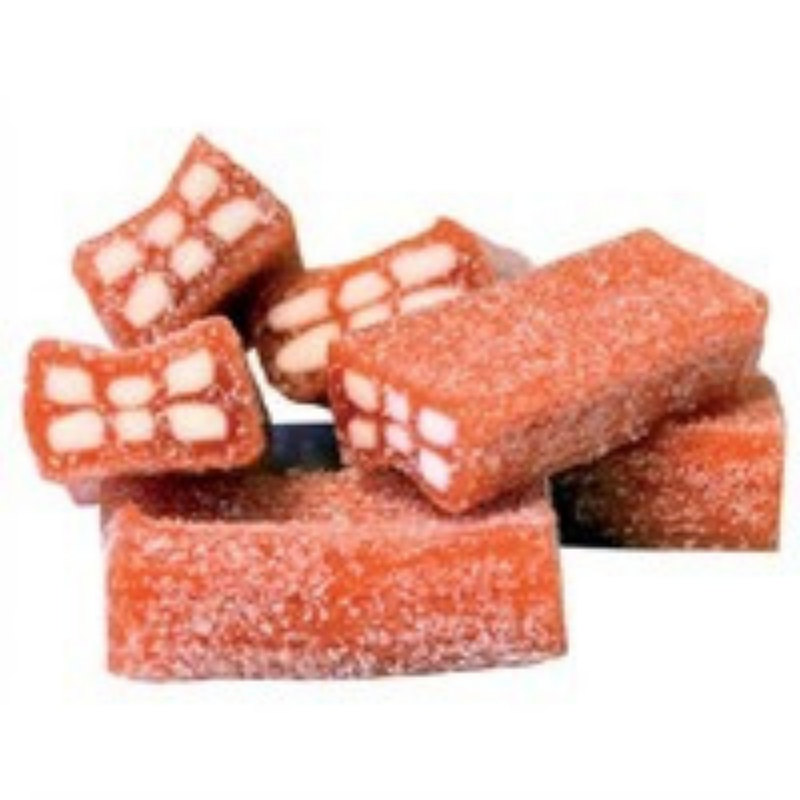 Sugared Strawberry Bricks bulk candy