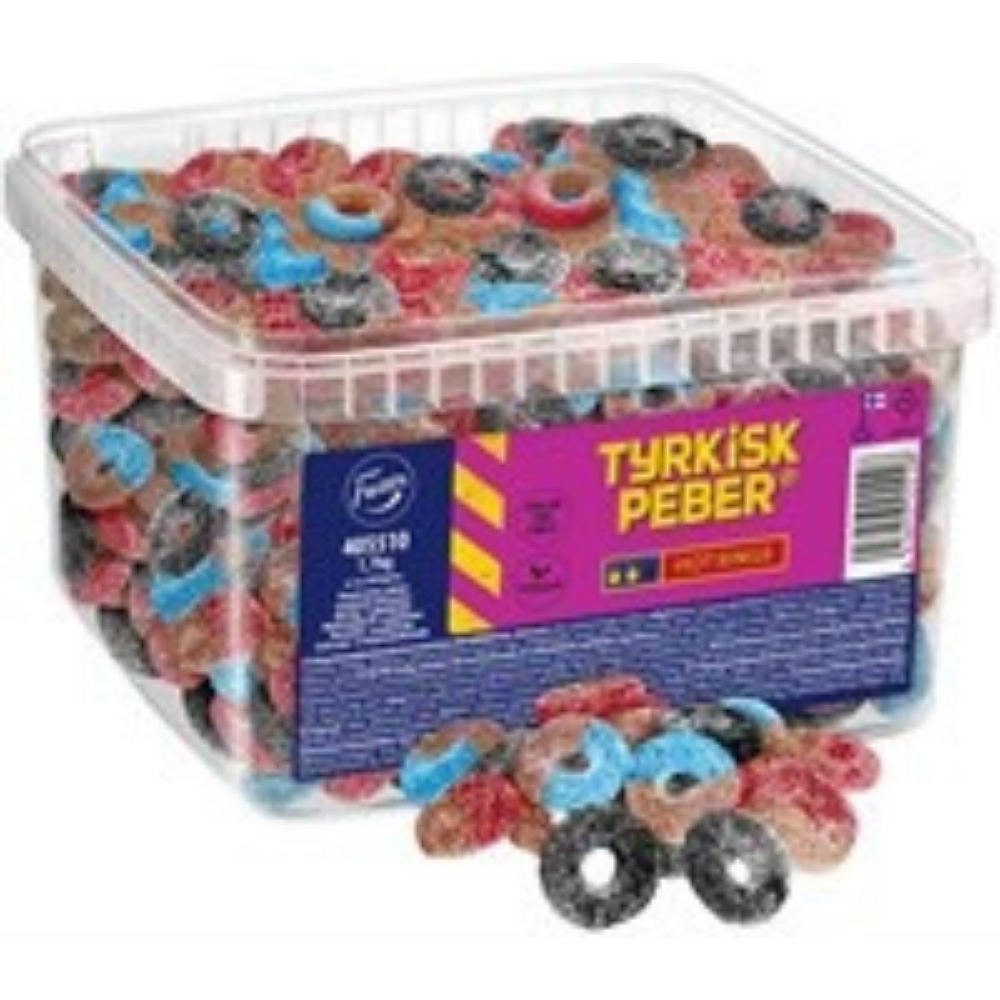 Fazer Turkish Pepper Hot Rings Bulk 1.7 Kg