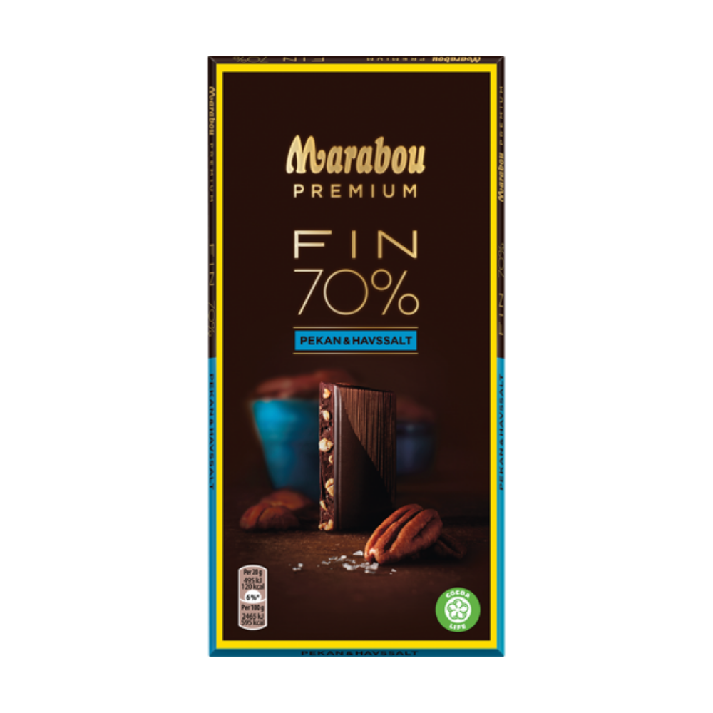 Marabou Premium Fin Havssalt Pekan 70% Kakao product photo