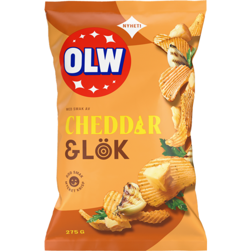 OLW Cheddar & Lök chips product photo